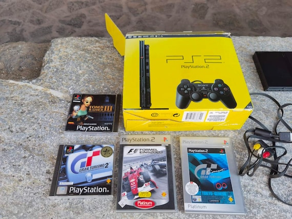 Sony PlayStation 2 Slim Launch Edition Charcoal Black Console  (SCPH-75001CB) for sale online