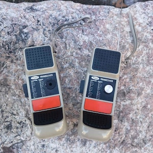 Pair of two transceivers, 1980&#39;s Morse code transceivers kept in a box