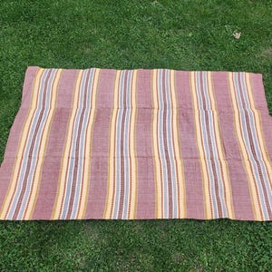Macedonian mid century bed cover, hand woven cotton bed cover