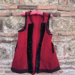 Ethnic vest - dzube part of a XIX century woman&#39;s ethnic costume from Strusko pole villages with badger fur