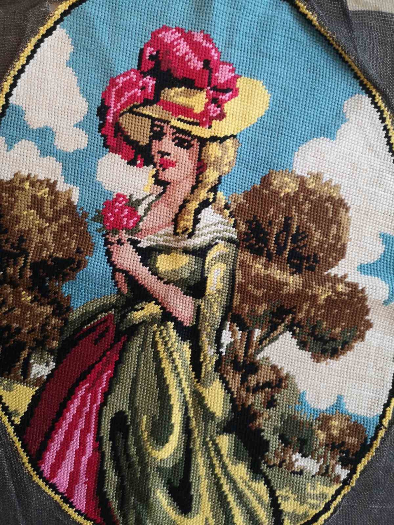 Lady With a Hat Gobelin Needlepoint Finished Cross Stitch Etsy