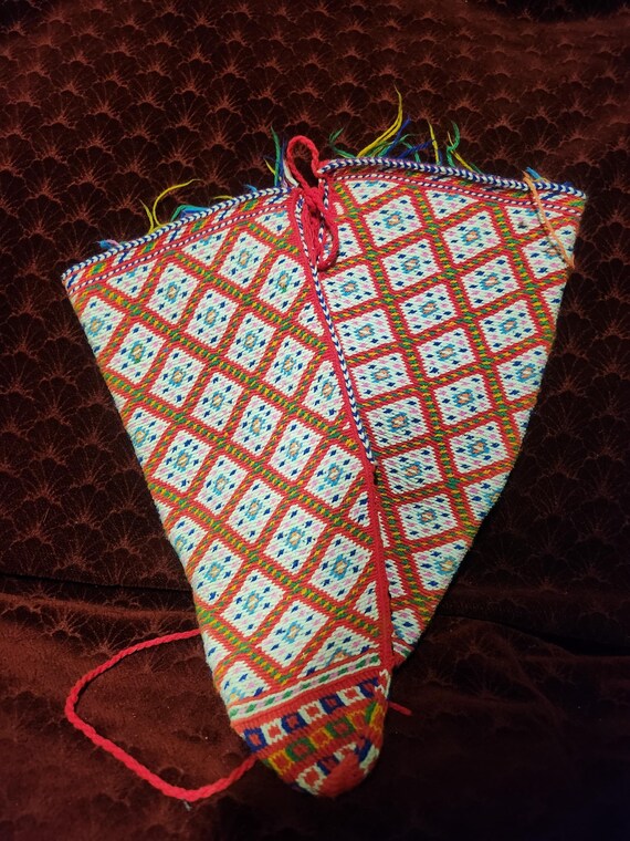 Colorful hand knit socks, complex pattern handmad… - image 2