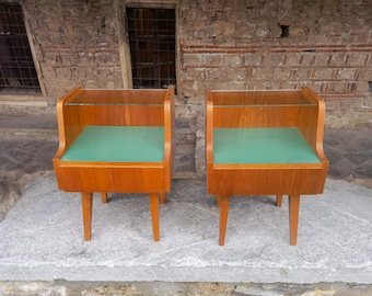 Denmark nightstands, Art Deco Danish bedside nightstands, Scandinavian 1950&#39;s-1960&#39;s nightstands