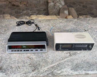 Set of two vintage radio alarm clocks Saba Ultra clock and Telefunken Star clock