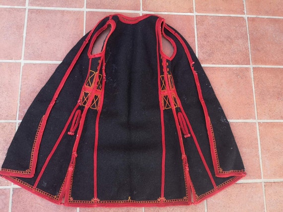 Antique woven vest, repaired woolen vest ,dzube fr