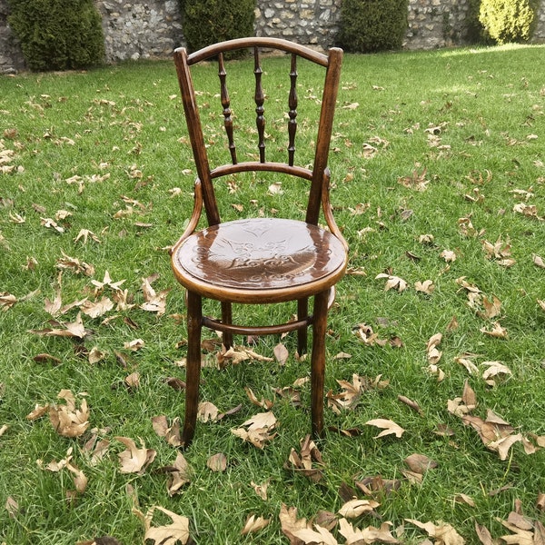 Michael Thonet vintage chair, bentwood refurbished chair, art deco 1940's chair