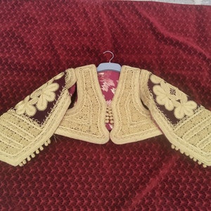 Gold Ottoman jacket, hand embroidered gold thread, gold srma Ottoman style jacket