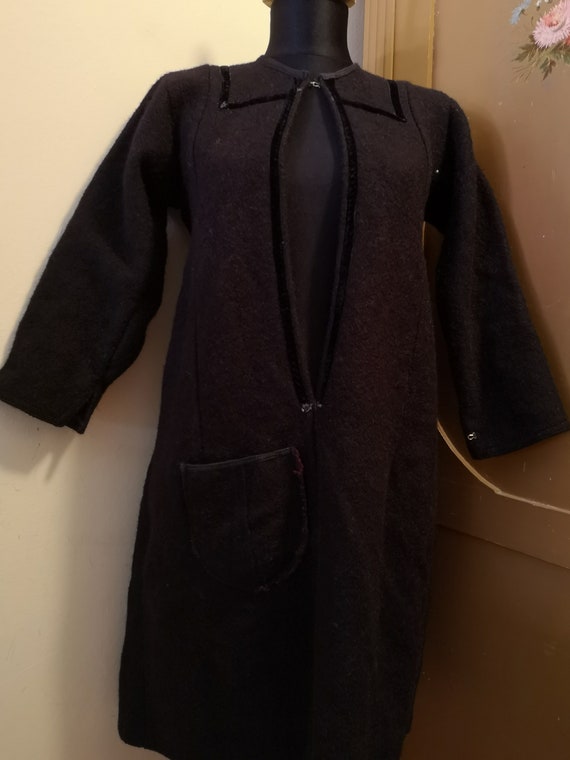Retro women's long coat, handmade long coat