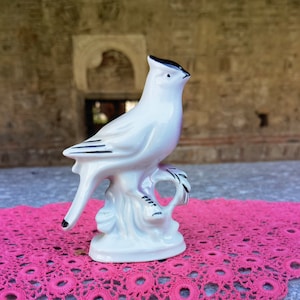 Porcelain bird figurine, retro home decor, 1970&#39;s figurine of porcelain