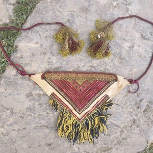 Antique Greek headpiece, handmade XIX century woman&#39;s headpiece, head decor