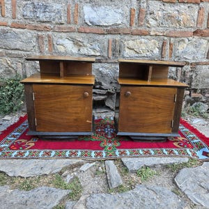 Art Deco nightstands, antique 1930s bedroom nightstands, wooden nightstands