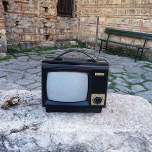 Junost 603 portable TV, black and white screen retro CRT television