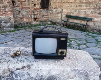 Junost 603 portable TV, black and white screen retro CRT television