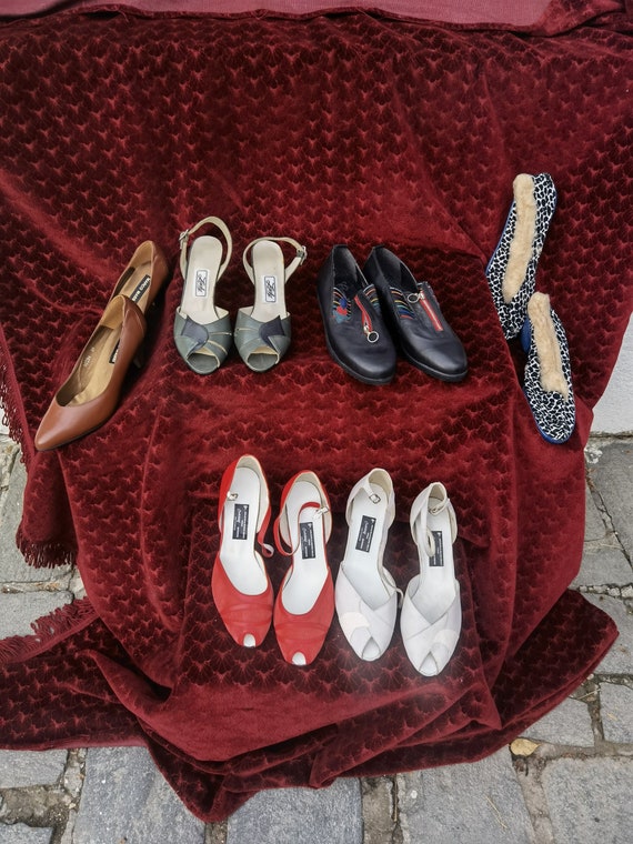 Italian women vintage shoes lot of 6, retro made … - image 8