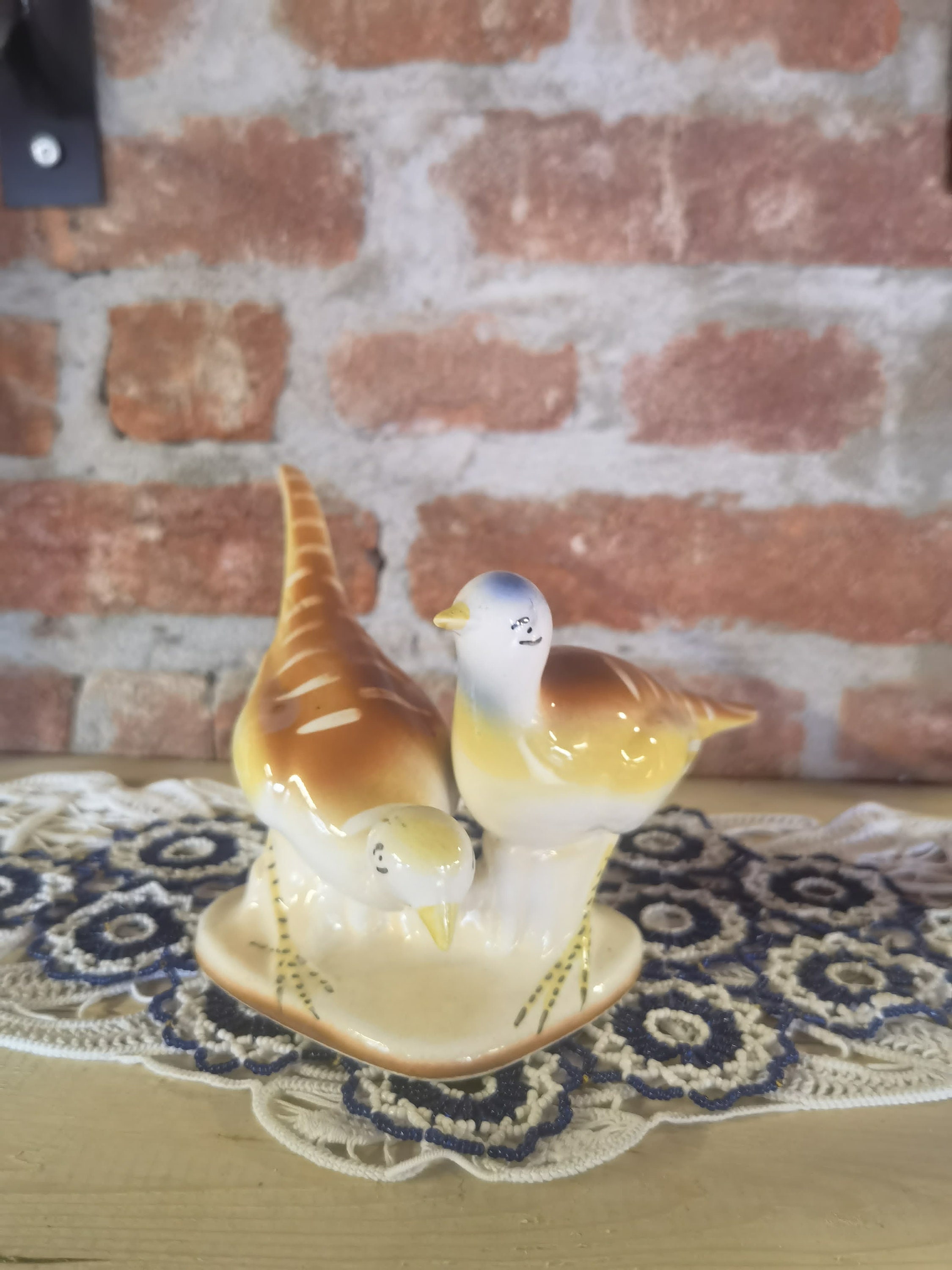 キジの磁器の置物、色付き磁器のヴィンテージ鳥キジの置物 - Etsy 日本