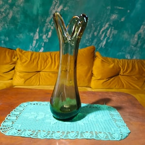 Glass vintage vase, 190&#39;s Italian vase, lovely home decor table vase
