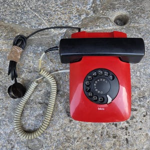 Rotary Iskra telephone, vintage classic rotary phone by Iskra, multiple design awarded telephone