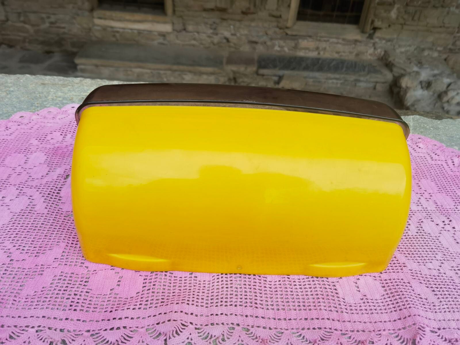 Vintage Yellow Bread Box, Plastic Space Age Bread Storage Box, Yellow