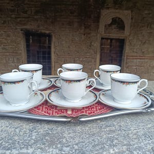 Pogoda Feena Porcelain tea set, vintage complete tea set, fine porcelain Pogoda set