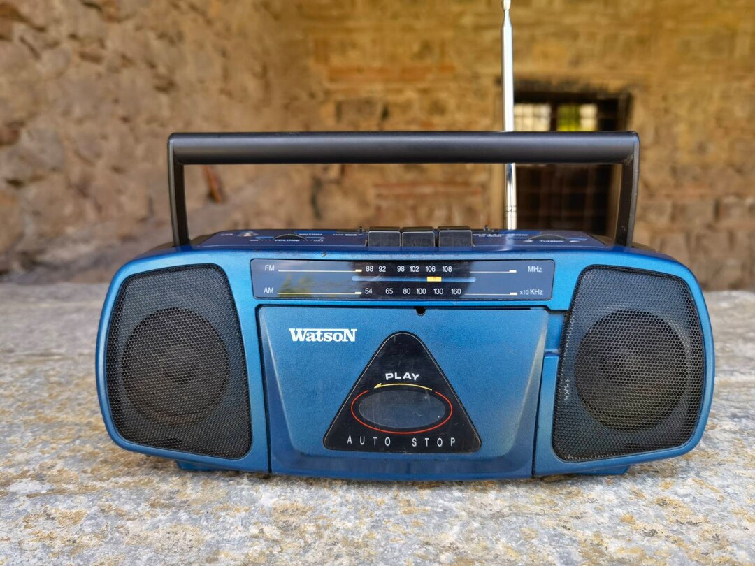 Portable Blue Cassette Player, Vintage Watson Portable Cassette Player