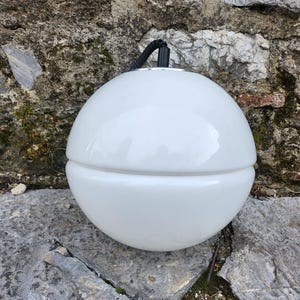 Meblo Guzzini pendant lamp, 1970s space age ceiling lamp by Meblo, model Sfera (Sphere)