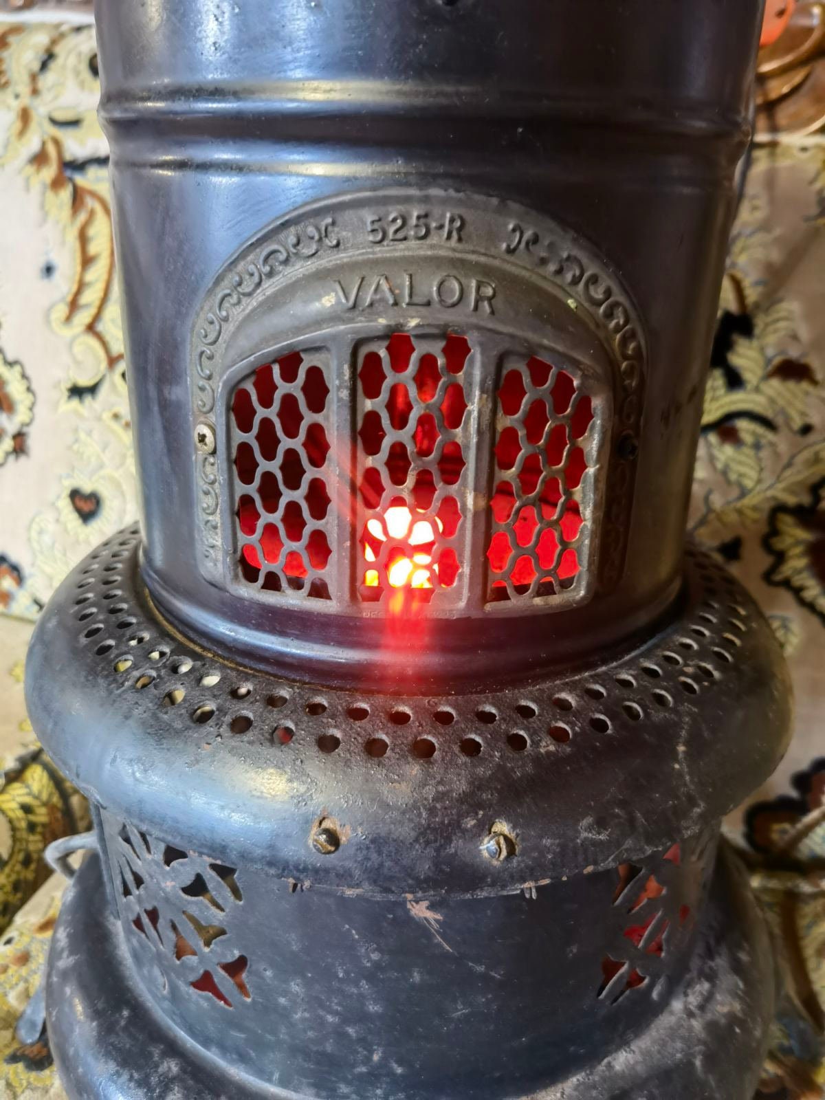 Valor 525 R Paraffin Heater, 1930's Heater Modified to Lamp