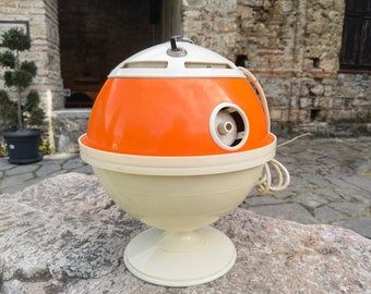 Space age orange Air Humidifier, Atomic age 1970s electronics, UFO design air humidifier