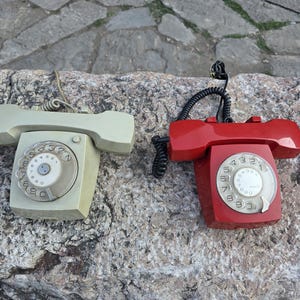 Iskra rotary phones, vintage landline phones, Iskra ATA 22-K and ATA 21