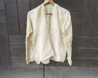 Rare silk undershirt, handmade woven silk antique XIX century undershirt