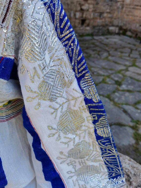 Handmade, silver and blue, hand embroidered vinta… - image 5