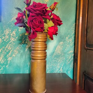 Handmade, hand engraved used missile from World War I vase