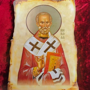 Orthodox-christelijk icoon van Sinterklaas van Myra, oosters-christelijk icoon van Sveti Nikola