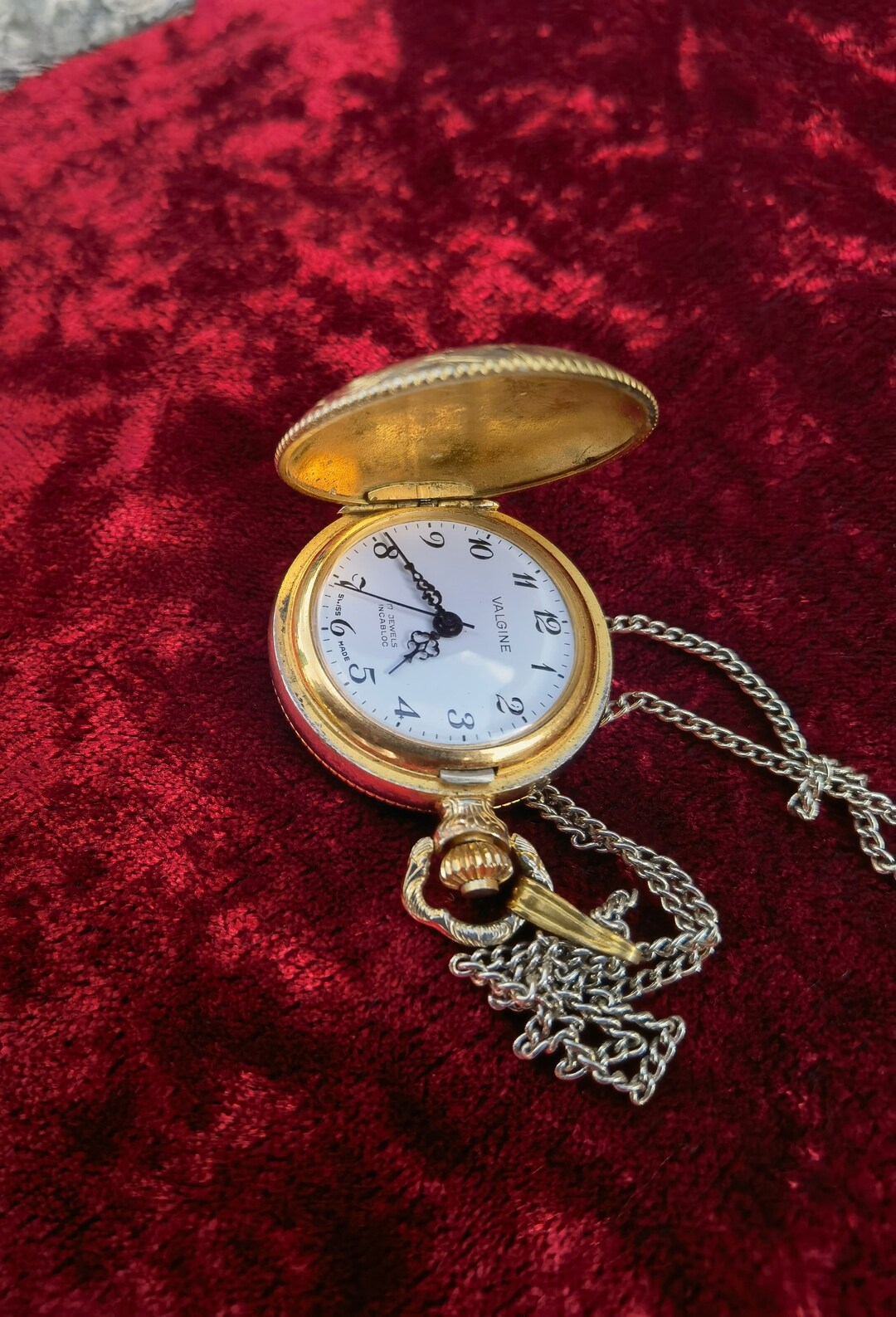 Valgine 17 Jewels Pocket Watch Vintage Made in Swiss Valgine Etsy