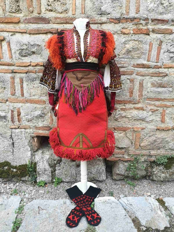 Rare antique women's ethnic costume from Mariovo