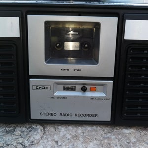 Tecsonic TCR-6500S boombox, vintage portable 4 band stereo cassette recorder image 3