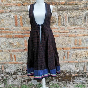 Abito lungo antico fatto a mano, abito di lana etica antica, vestito da donna Vlashki