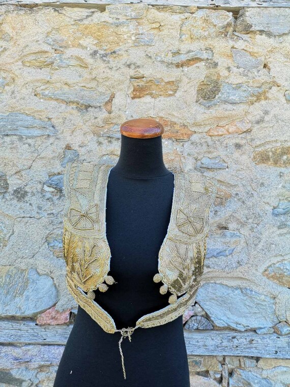 Gold thread hand embroidered, srma embroidered ves