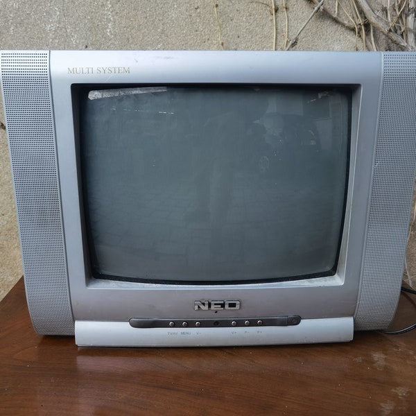 NEO color crt television, vintage working gaming TV, 1990's CRT television