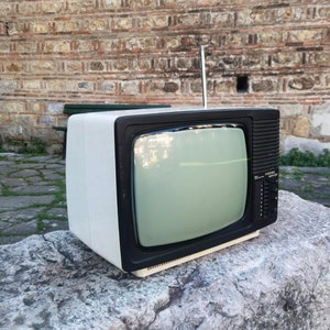 CRT television Cajavec Vikend Specijal black and white screen TV, early 1980&#39;s vintage TV