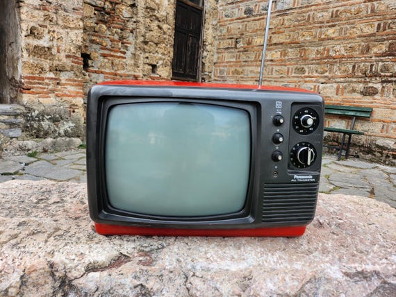 Panasonic 70s Space Age TV in Rich Red Color, Vintage