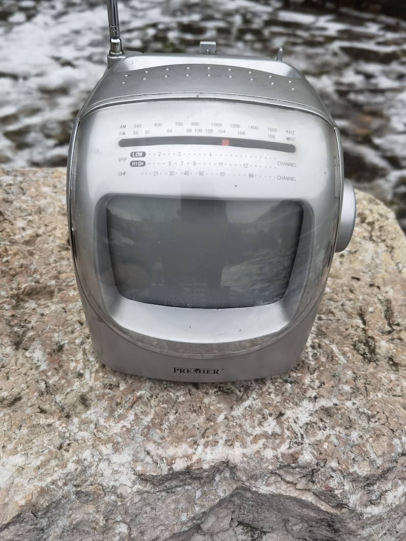 Premier Silver Mini Portable TV and Radio Receiver, Vintage 1990's ...