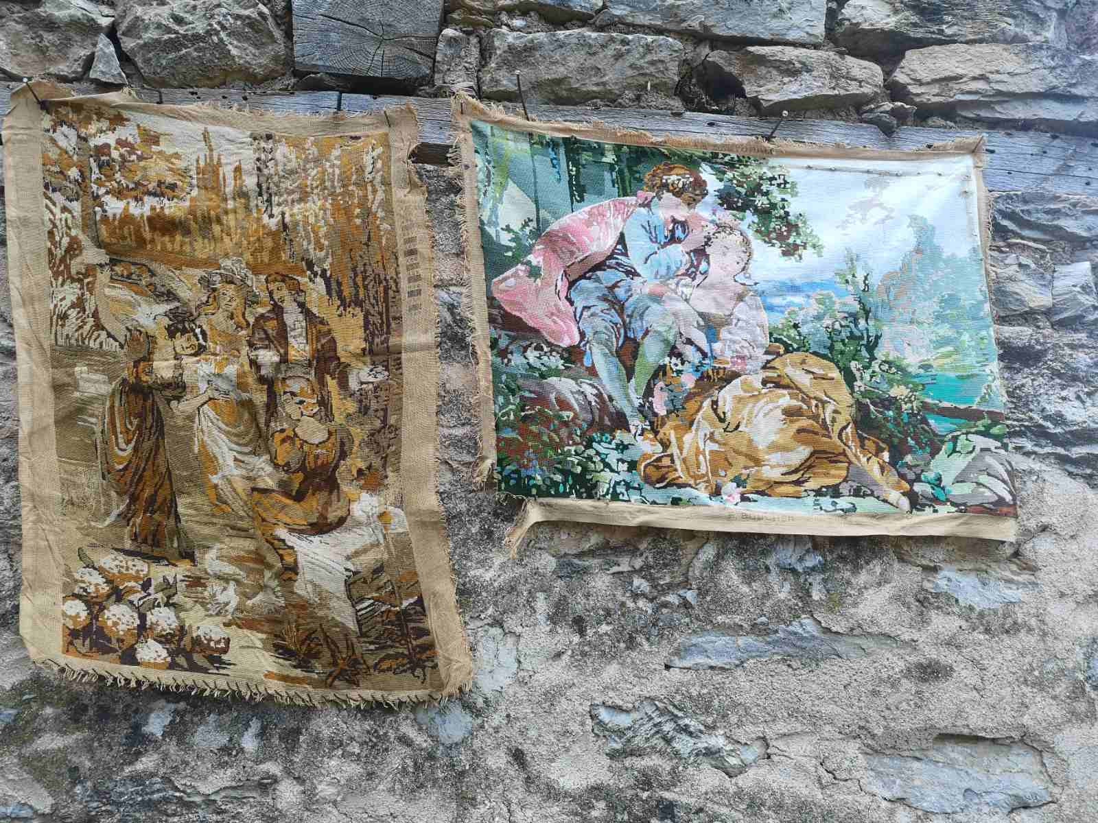 Handmade two gobelins needlepoint unfinished gobelin Etsy