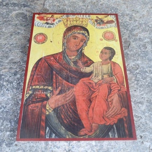 Orthodox Christian Icon of Bogorodica Maria, God&#39;s mother and Jesus