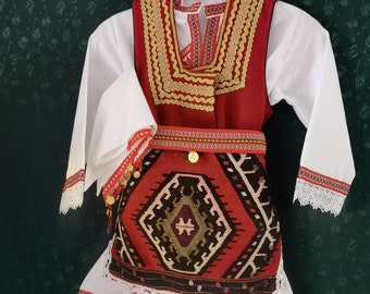 Girl's ethnic costume (age of 2-4) of Skopska Blatija region, authentic replica Skopje girl's ethnic costume