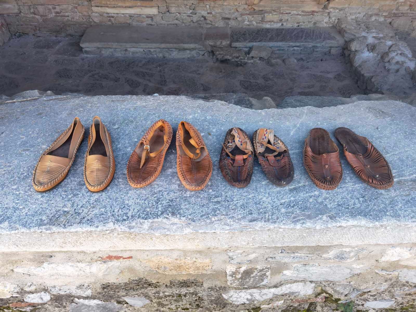 Lot of Four Handmade Leather Folklore Shoes Antique and - Etsy