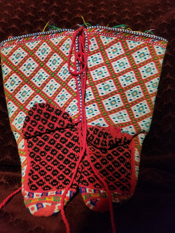 Colorful hand knit socks, complex pattern handmad… - image 5
