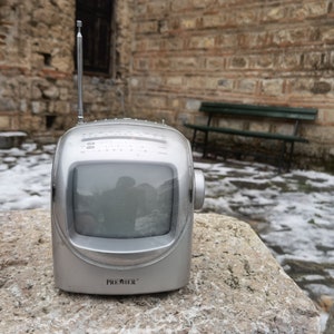 Premier Silver Mini Portable TV and Radio Receiver, Vintage 1990's ...
