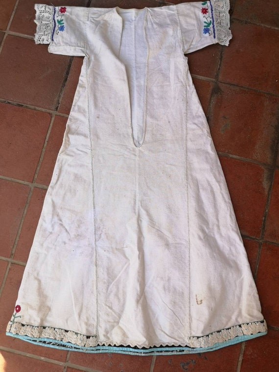 Antique handmade long shirt, woolen ethnic women's