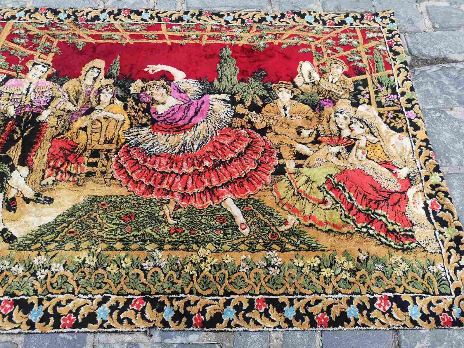 Vintage Velvet Tapestry , Spanish Renaissance Dance Tapestry - Etsy