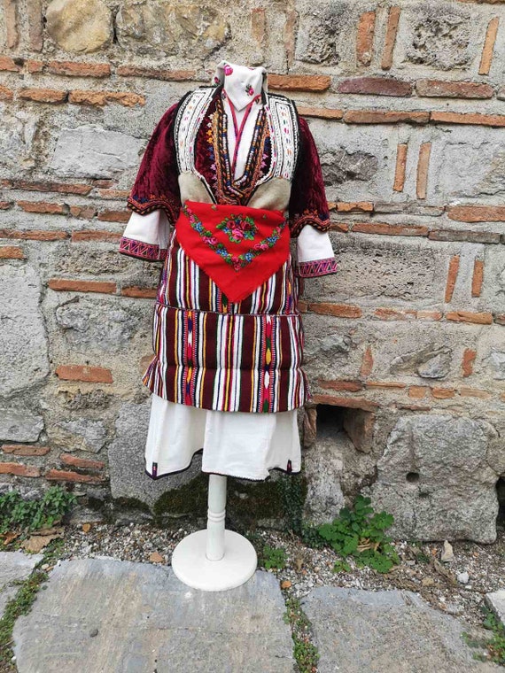 Woman's ethnic antique costume, Ohridsko Pole vill